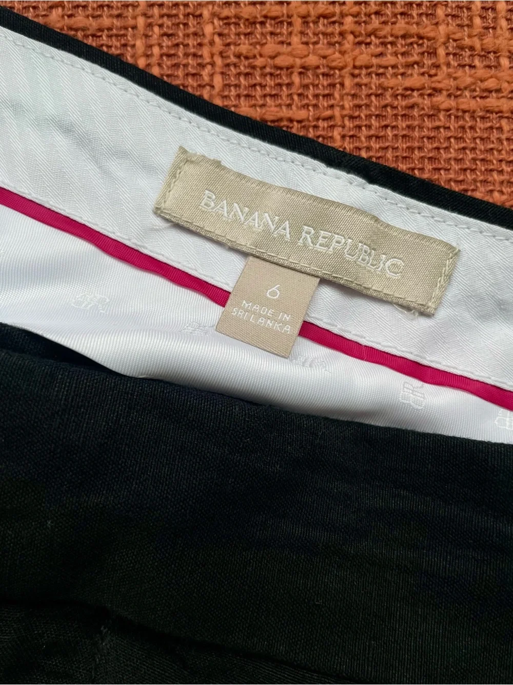 Banana Republic Linen Blend Wide Leg Pant in Black Size 6 EUC Vintage